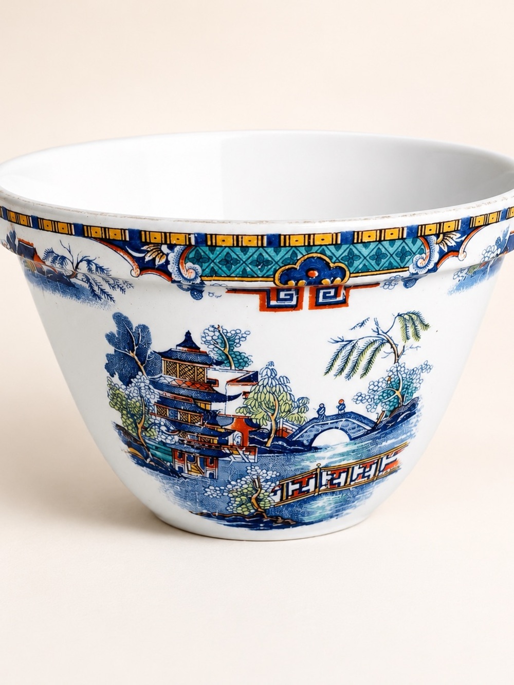 Vintage 1900 Mason’s Ironstone Mandarin Serving Bowl – Made in England Pagoda
